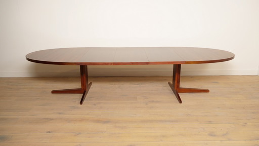 Table de salle à manger ovale vintage | XXXL | Bois de rose | Extensible | 189 - 336 cm cm cm