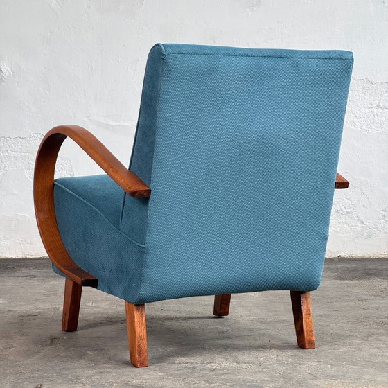 Image 1 of Pair of Halabala H-410 Lounge Chairs, Fully Restored, 1930s