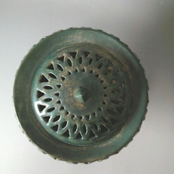 Image 1 of Tarro de cerámica japonés Kishu Ware con marca de agua de Sufo Kangawa