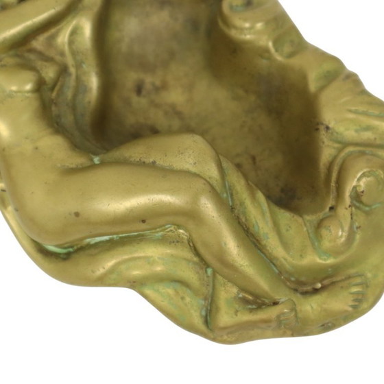 Image 1 of Vintage Brass Ashtray Female Nude