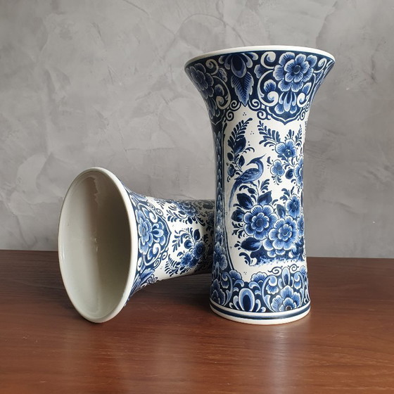 Image 1 of Jarrones azules de Delft de 1950