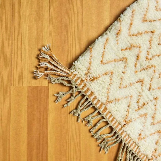 Ecru Berber Teppich mit geometrischen Mustern, 250cm x 150cm – Teppiche & Läufer, Wool (photo 5 of 10)
