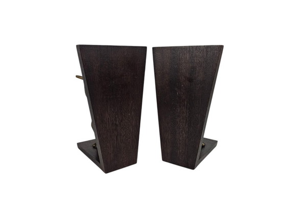 Image 1 of Vintage - Brutalist - Japanese bookends - Geishas - gilded - 2nd half of the 20th century