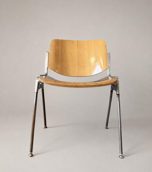 6 sedie vintage Castelli DSC 106 di Giancarlo Piretti – eetkamerstoelen, Aluminium, Metal