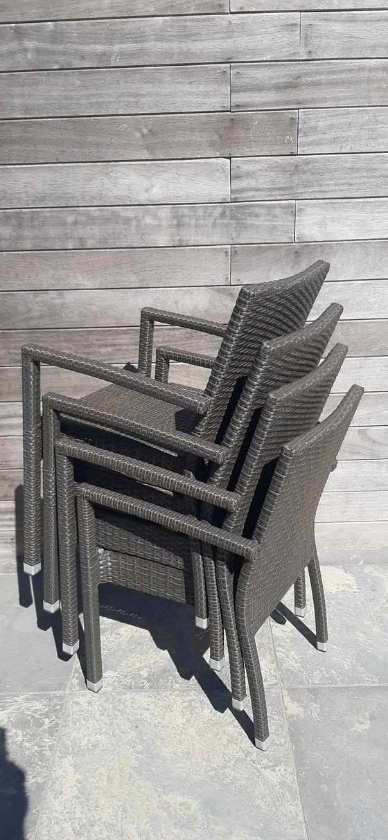 Image 1 of 4 sillas de patio apilables con cojines