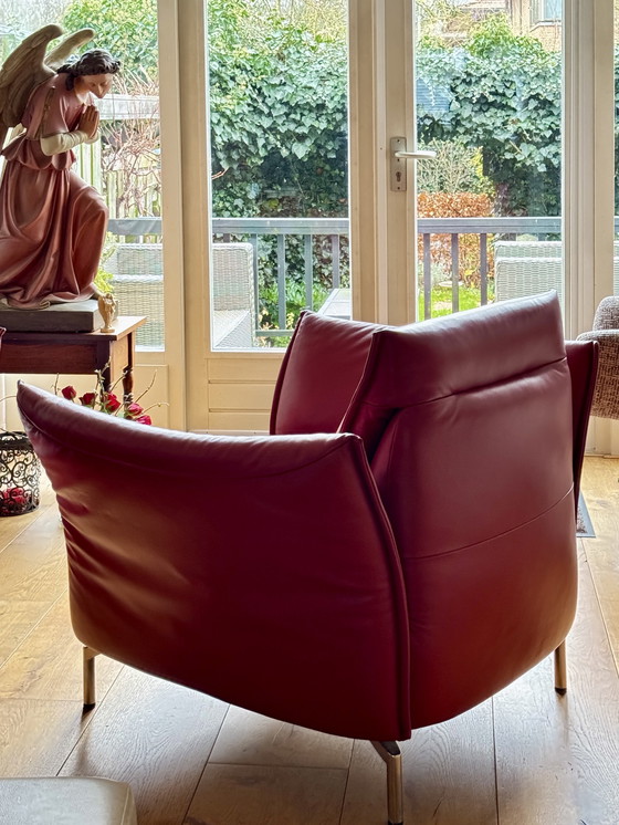 Image 1 of Prachtige bordeauxrode Enzo Luca design fauteuil- nieuwstaat!