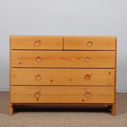 Ladekast van grenenhout, geselecteerd door Charlotte Perriand voor Les Arcs, 1960