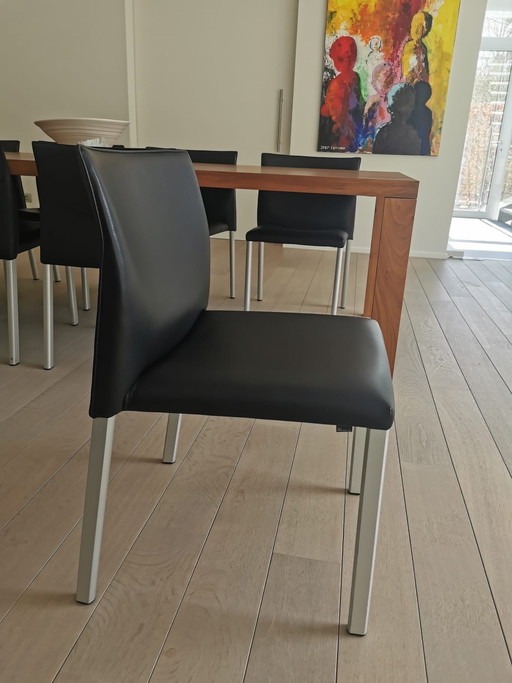8 Leolux leren stoelen