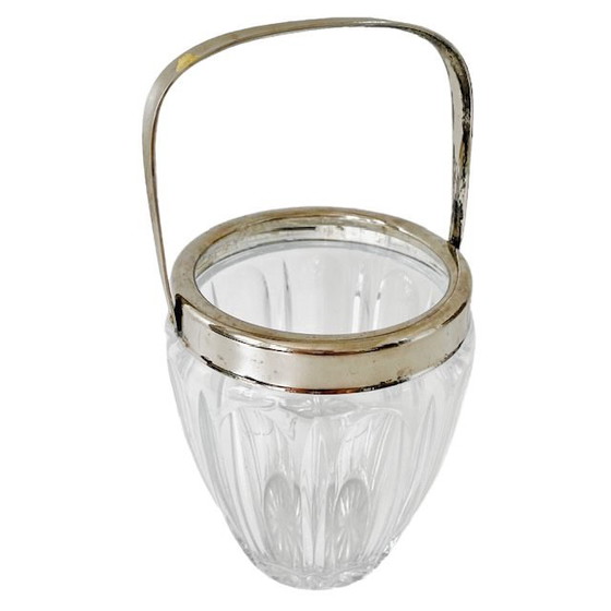 Image 1 of Seau à glace vintage en verre chromé 1960s