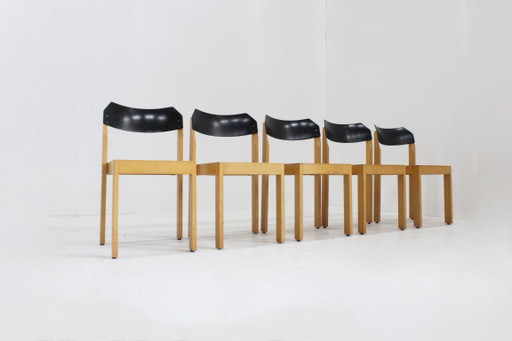 Vintage stackable dining chairs set of 5