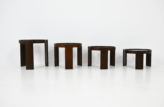 Image 1 of Mesas nido modelo 780 de Gianfranco Frattini para Cassina, década de 1960, juego de 4