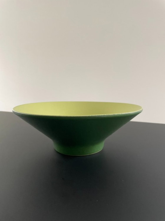 Image 1 of Ciotola in ceramica vintage di metà secolo – verde scuro e verde lime