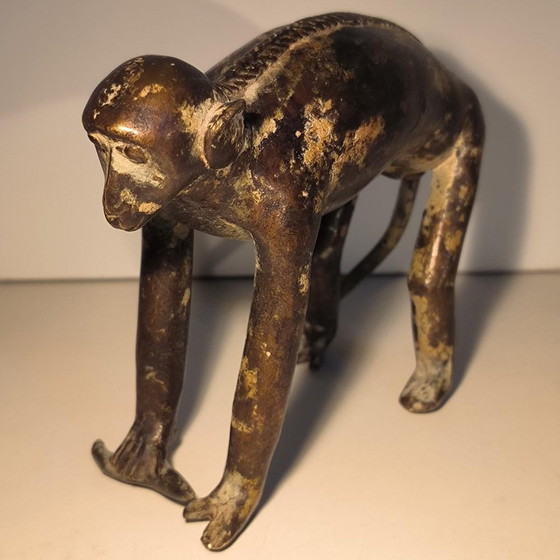 Bronze Sculpture of a Monkey with an Antique Brown Patina, 20th Century (photo 11 of 11)