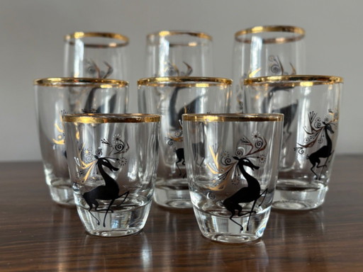 Bellissimi bicchieri da cocktail Atomic Mid Century degli anni '60