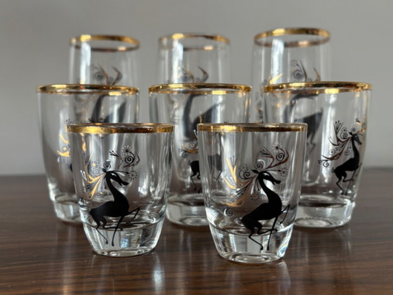 Image 1 of Hermosos vasos para cócteles Atomic Mid Century de la década de 1960