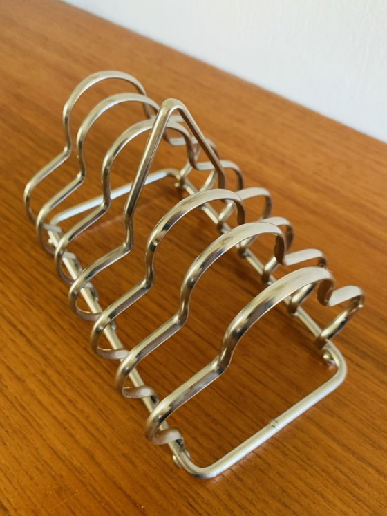 Image 1 of Porta toast Art Déco, placcato argento, per 6 fette, anni '30