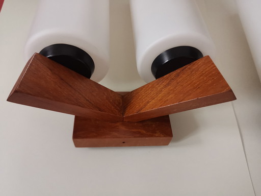 Pair of vintage Danish Design Teak Uno and Östen Kristiansson wall lamps