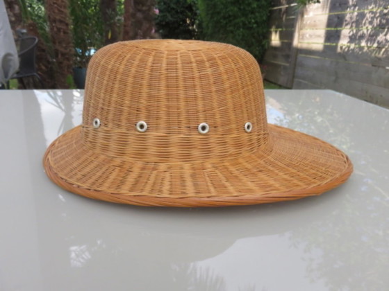 Image 1 of Cappello, elmetto coloniale, rattan, vimini, 1960, decorazione murale