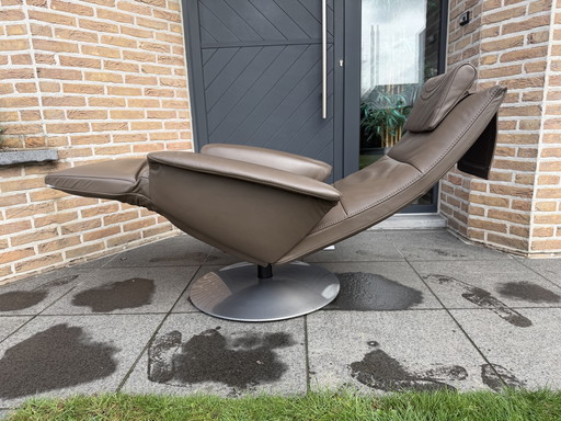 Jori Felini relax Medi Mono-move, taupefarbenes Leder inkl. tropfenförmigem Kissen