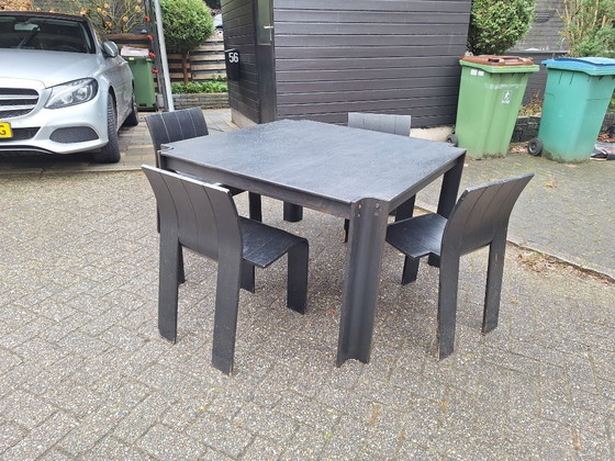 Image 1 of Striptafel met 4 stoelen - Gijs Bakker Castelijn - 1970
