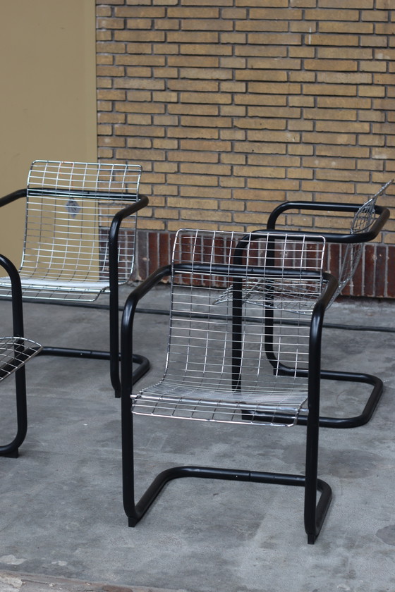 4x Italian Wire Steel Chairs – Dining chairs, Chrome, Iron (photo 2 of 5)