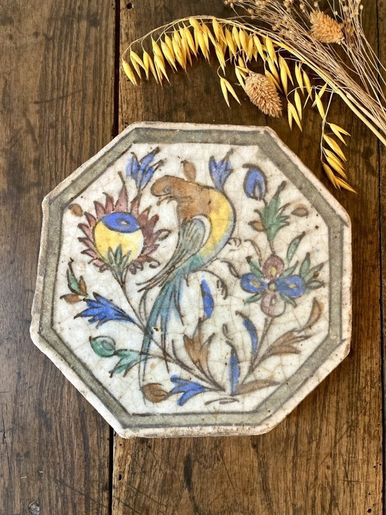 Image 1 of Antique Persian tile in glazed earthenware