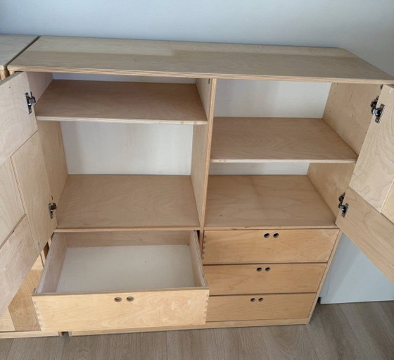 Vintage IKEA KUSK Storage Cabinet Set – Birch Plywood – 90s (photo 10 of 10)