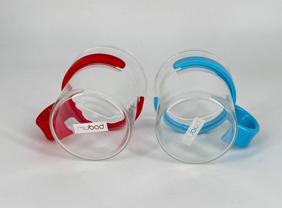 Image 1 of Rare Vintage Bodum Tea Set with Glass Teapot "Chambord"& Mugs – Scandinavian Postmodern Design, 1970s , 1980s