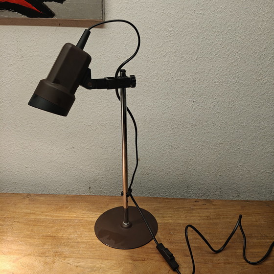 Image 1 of Vintage Industrial Adjustable Desk Lamp – Brown