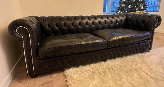 Image 1 of Chesterfield 4Seater Blackpool-Old Vintage Black - Custom Made