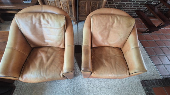 Set van 2 vintage clubstoelen van cognacbruin leer – Cuoietto Leather – Kok Wooninrichting Amersfoort (photo 11 of 19)