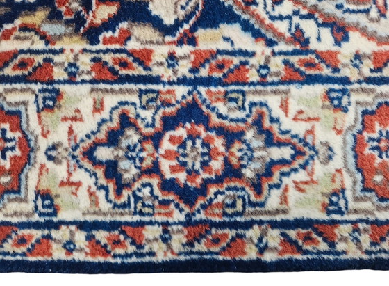 Image 1 of Handgeknüpfter orientalischer Wollteppich „Paradies“, blau-floral, 94 x 160 cm