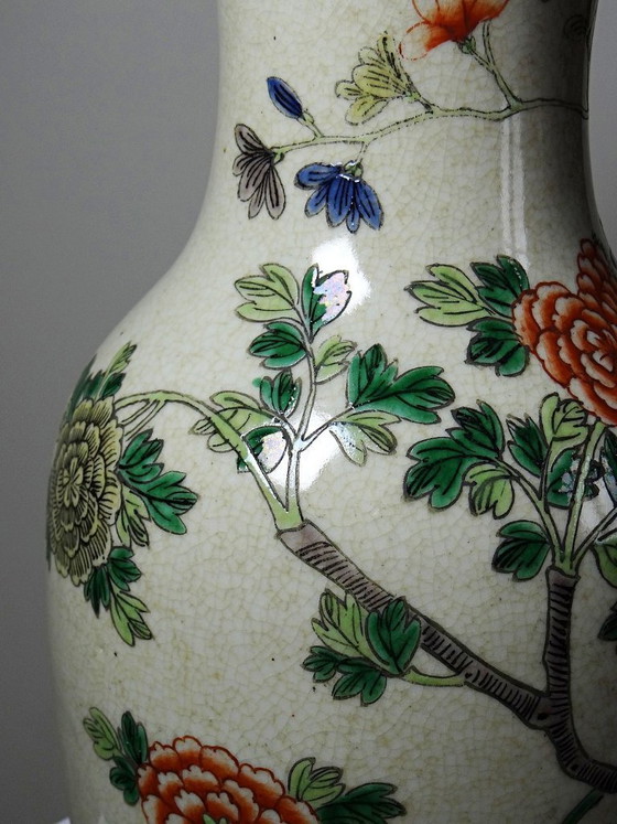 Image 1 of Large Chinese stoneware vase with crackled "Chenghua" glaze, apocryphal, early 20th century
