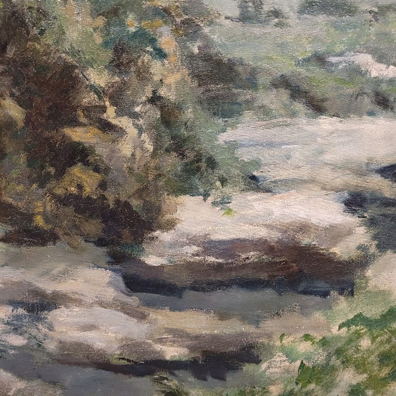 Image 1 of “Paesaggio con pastore” Ricard Arenys Galdón, XX secolo – Catalogna, Spagna