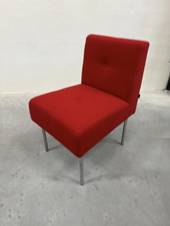 Image 1 of 10 Gelderland 7714 Button sedie su ruote Sedia di design in tessuto