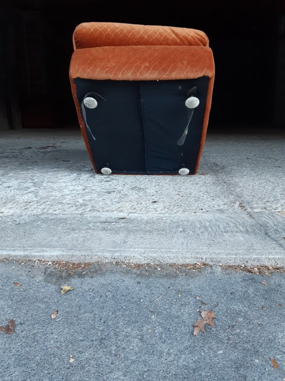 Image 1 of 3/7 Chauffeuse Orange Ligne Roset Pr M. Ducaroy Mod. Albany, Design Ép. Vintage