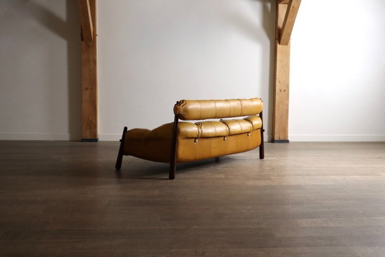 Image 1 of Divano a tre posti Percival Lafer MP-81 in pelle gialla, Brasile anni '70