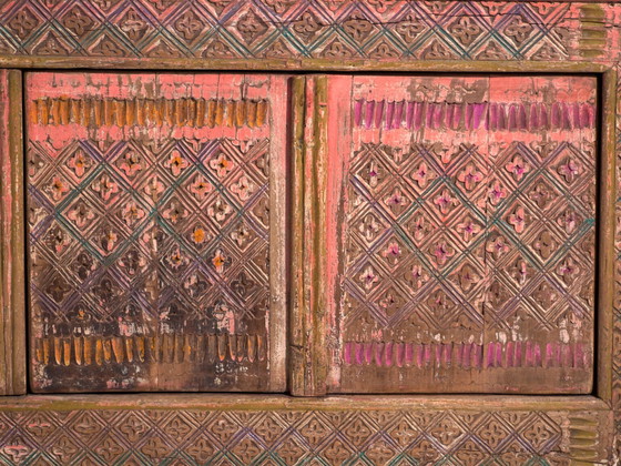 Antique low carved sideboard in fir wood – China, circa 1930 – Iron (photo 33 of 40)