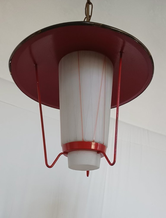 Pendelleuchte aus den 1950er Jahren – Pendelleuchten, Glass, Metal, Vintage (photo 5 of 8)