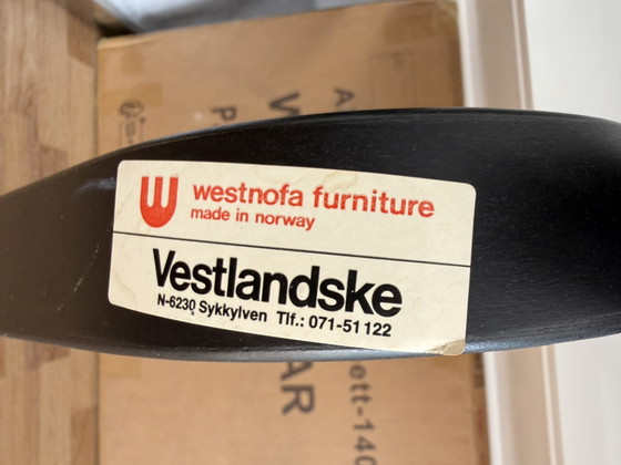 Image 1 of Vintage Westnofa Siesta loungestoel – zwart leer – Noorwegen