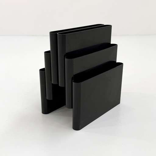 Black Magazine Rack by Giotto Stoppino for Kartell, 1970s