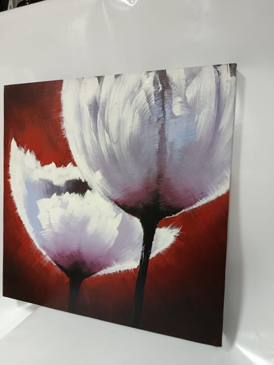 Image 1 of Hand-painted canvas artwork (70x70 cm) 
