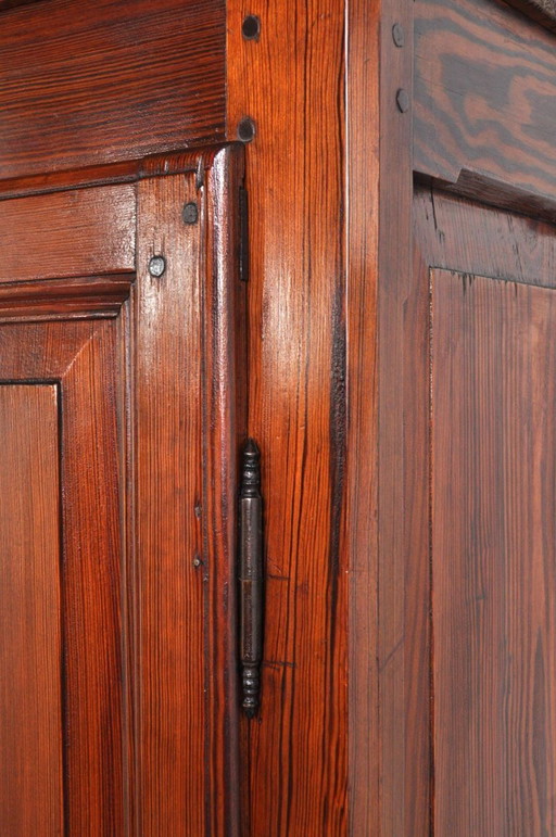 Antique narrow and shallow French cabinet in american pine, 1900s