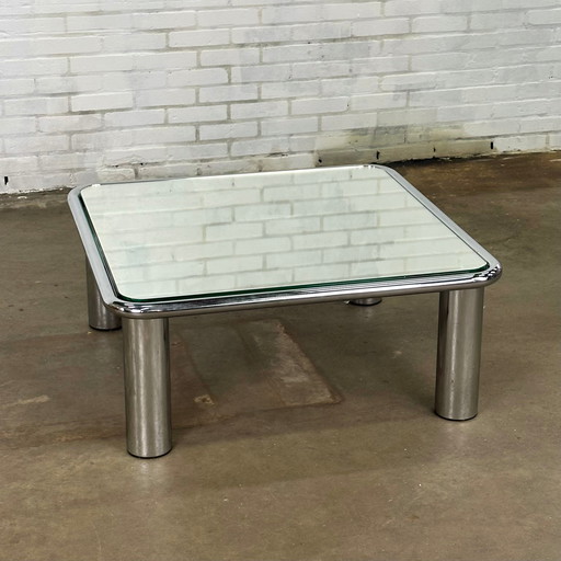 Sesann Vintage Coffee Table In Chromed Steel By Gianfranco Frattini For Cassina