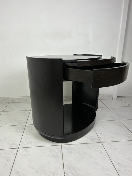 Image 1 of Table d'appoint McGuire San Francisco, bois massif laqué noir
