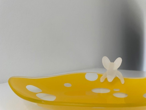 Glass design serving dish with mouse – cheese design