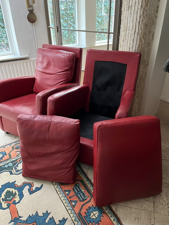 Fauteuils en cuir Matteo Grassi – design italien rouge – Leather (photo 3 of 5)