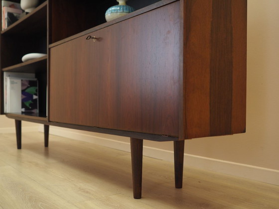 Danish rosewood veneered bookcase with bar cabinet, Vemb Møbelfabrik, 1970s, High Boards, Black (photo 21 of 21)
