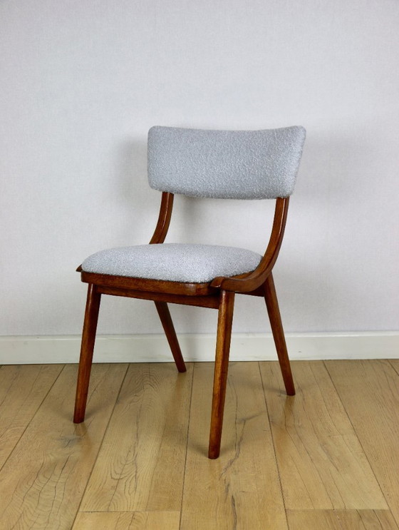 Image 1 of Silla Skoczek azul claro y gris claro de bouclé de los años 70