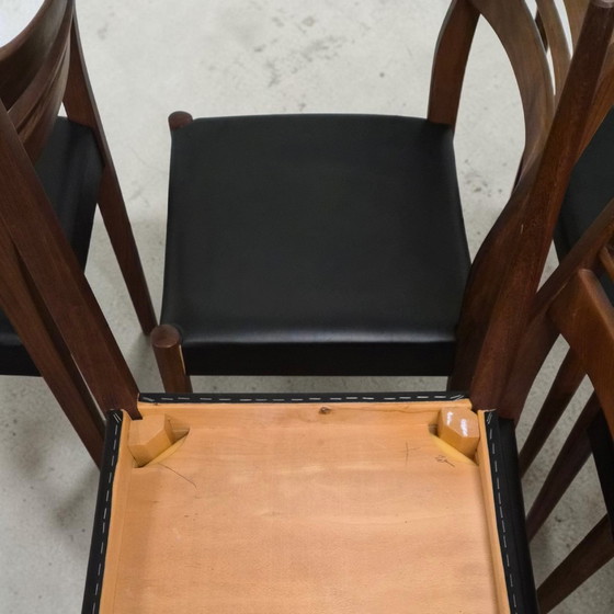Image 1 of Set van 6 teakhouten eetkamerstoelen uit het midden van de 20e eeuw, model Habeo, Deens design uit de jaren 60.